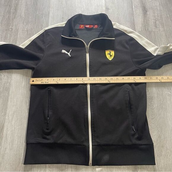 Puma Ferrari Scuderia Black Full Zip Up Racing Track Jacket Mens Medium - Picture 6 of 6